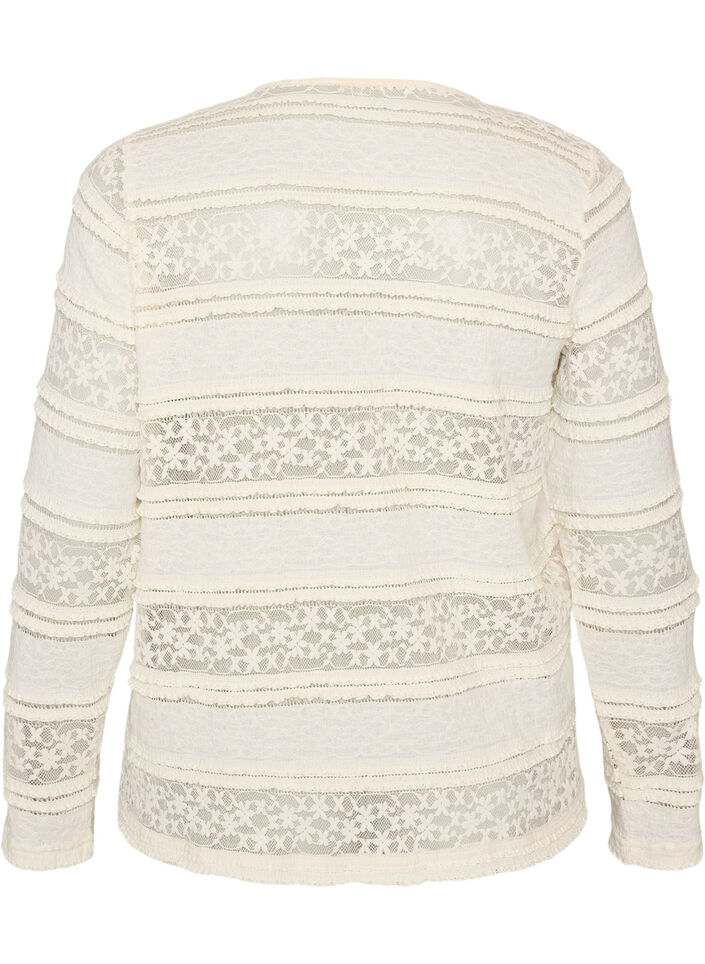 Blouse en dentelle avec manches longues, Vanille, Packshot image number 1