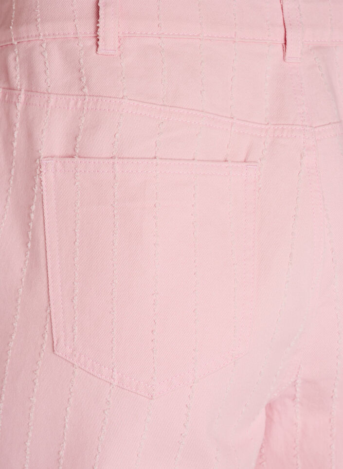 Myra jeans in gekleurd denim met wide fit en een gestructureerd patroon, Rood, Packshot image number 3