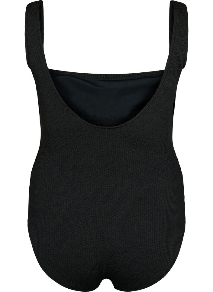Maillot de bain avec structure en crêpe, Black, Packshot image number 1