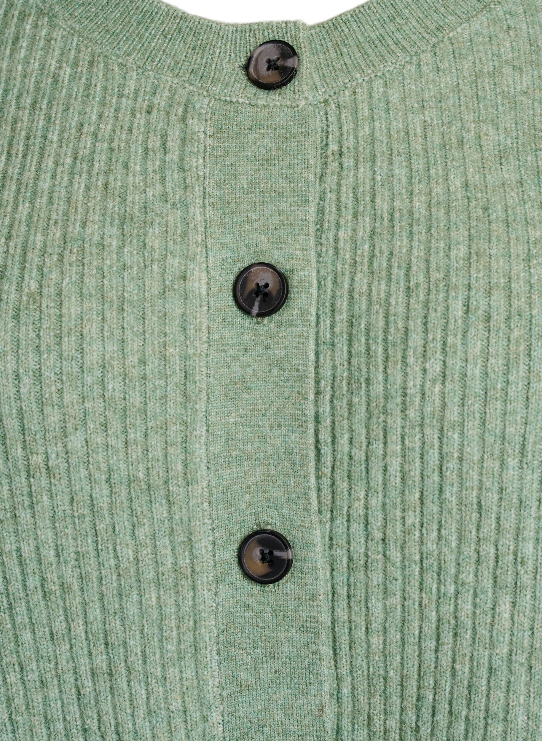 Zizzi Cardigan en tricot c&ocirc;tel&eacute; avec boutons, Vert clair, Packshot image number 2