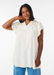 Tunique en broderie anglaise et manches &agrave; volants, Beige, Model image number 0