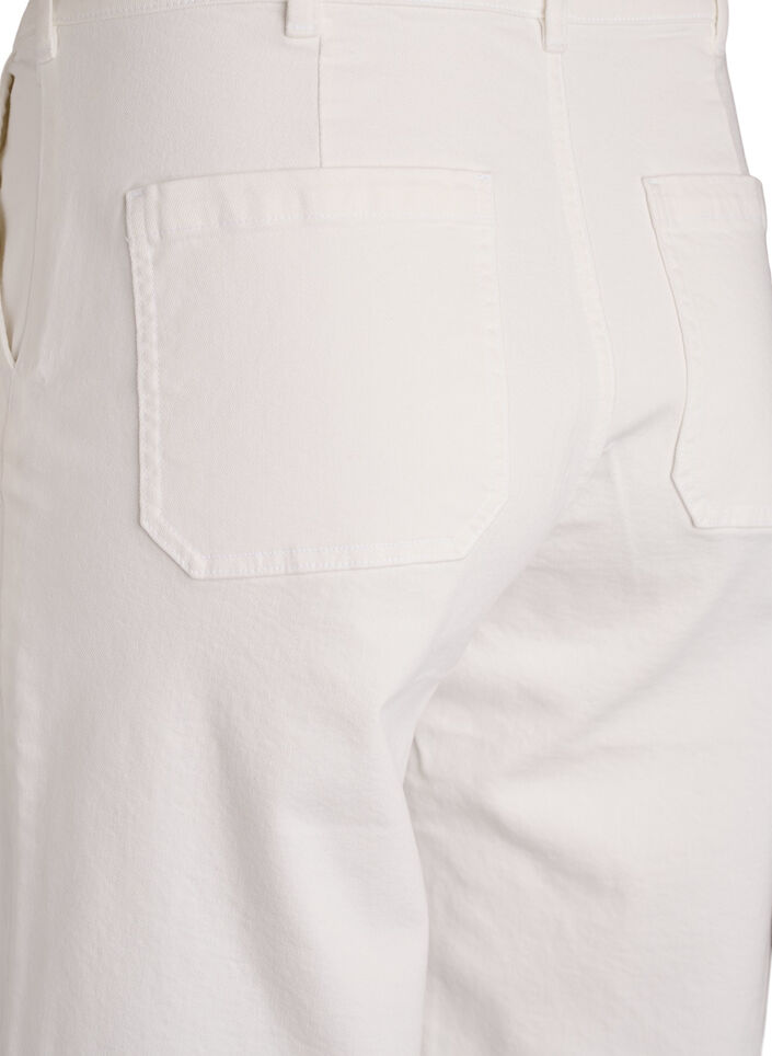 Myra high waist jeans met een wide fit, Wit, Packshot image number 3