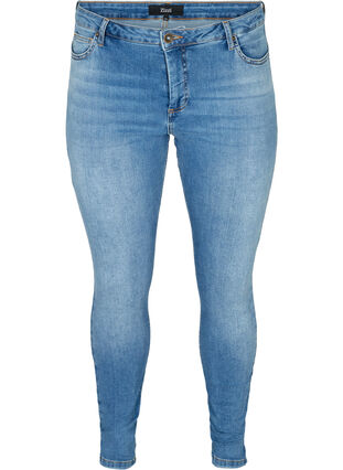 Extra slim fit Nille jeans met hoge taille, Light blue denim, Packshot image number 0