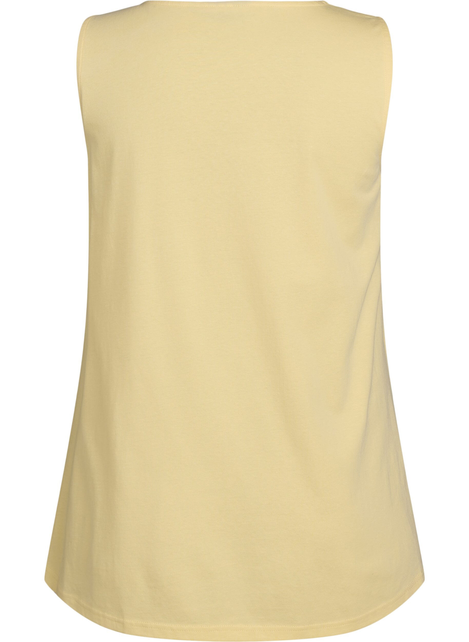 Zizzi Top en coton avec forme en A, Jaune, Packshot image number 1