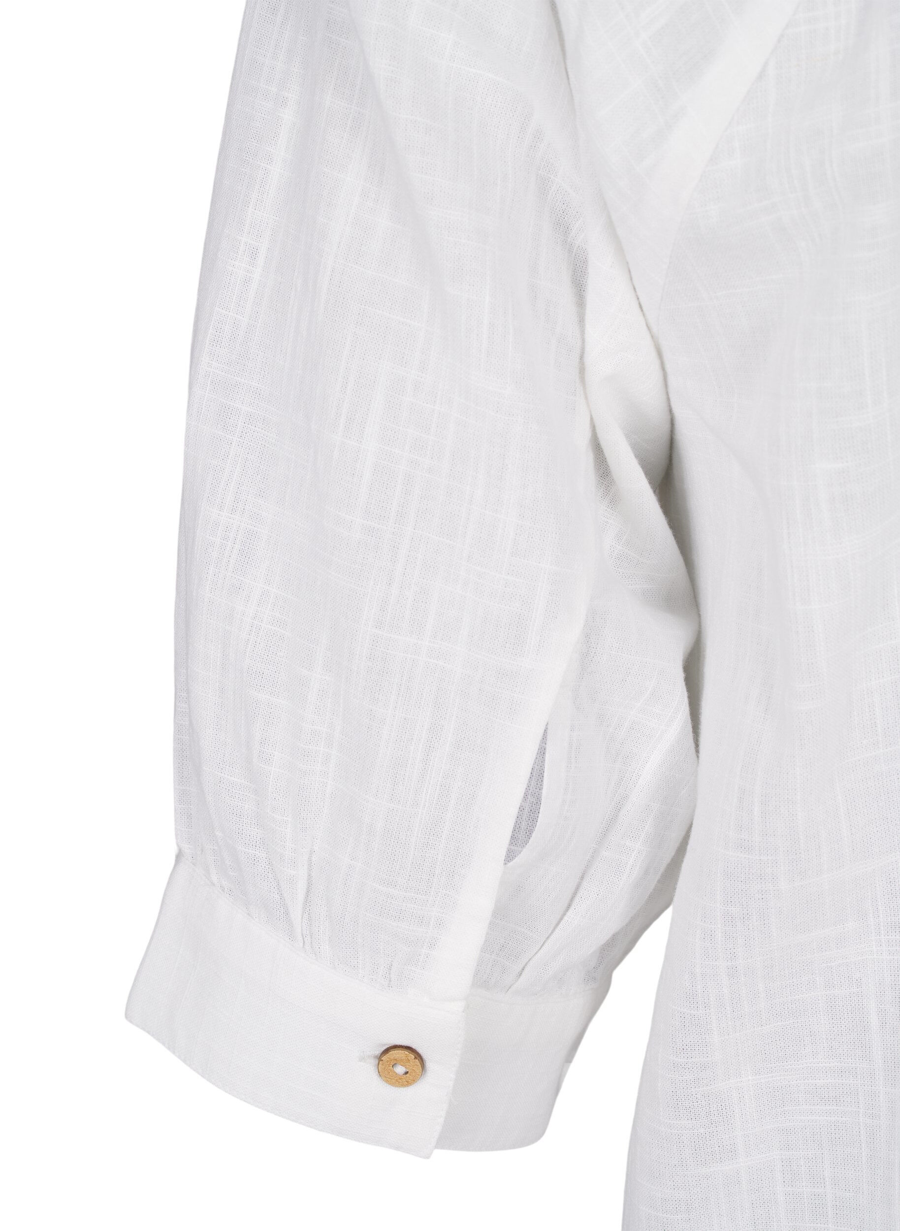 ZizziKatoenen tuniek met V-hals, Wit, Packshot image number 3