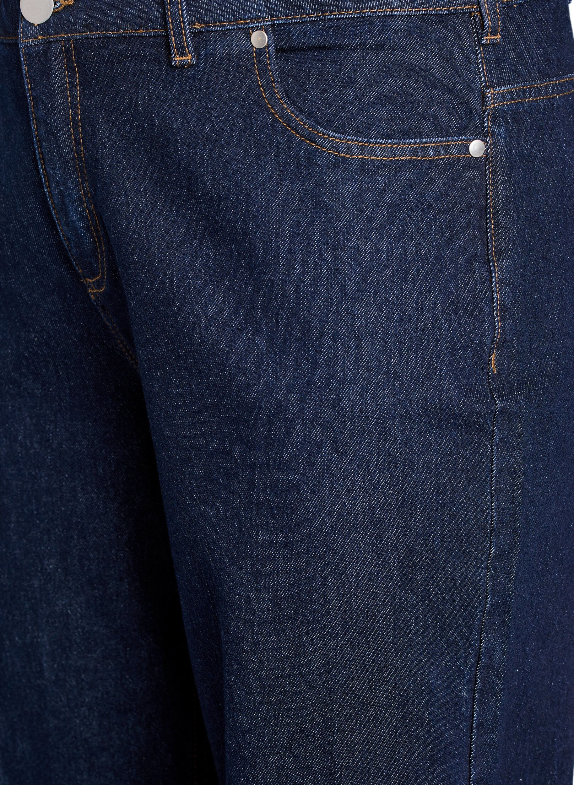 ZizziStraight-fit jeans met wijde pijpen en omslagen, Blauw, Packshot image number 2