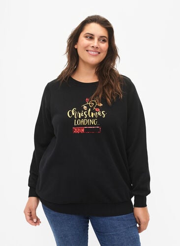 Sweatshirt de Noël, Black LOADING, Model image number 0