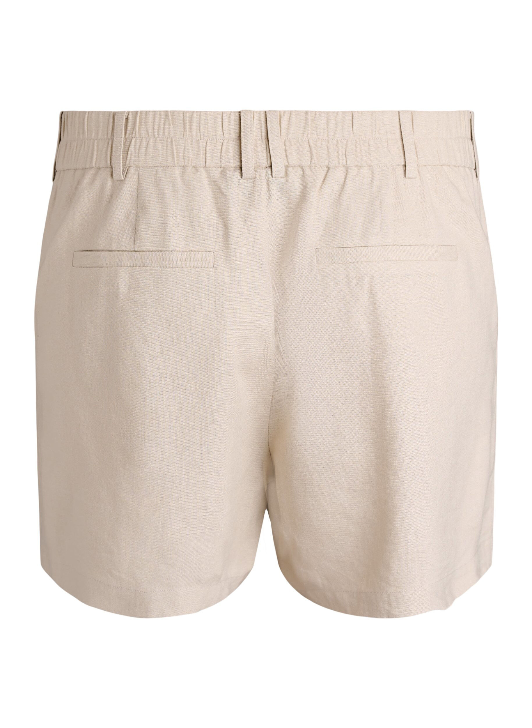 ZizziBermuda shorts met hoge taille in linnen en viscose, Beige, Packshot image number 1