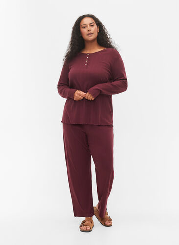Pantalon de pyjama en coton avec motif, Port Royal, Model image number 0