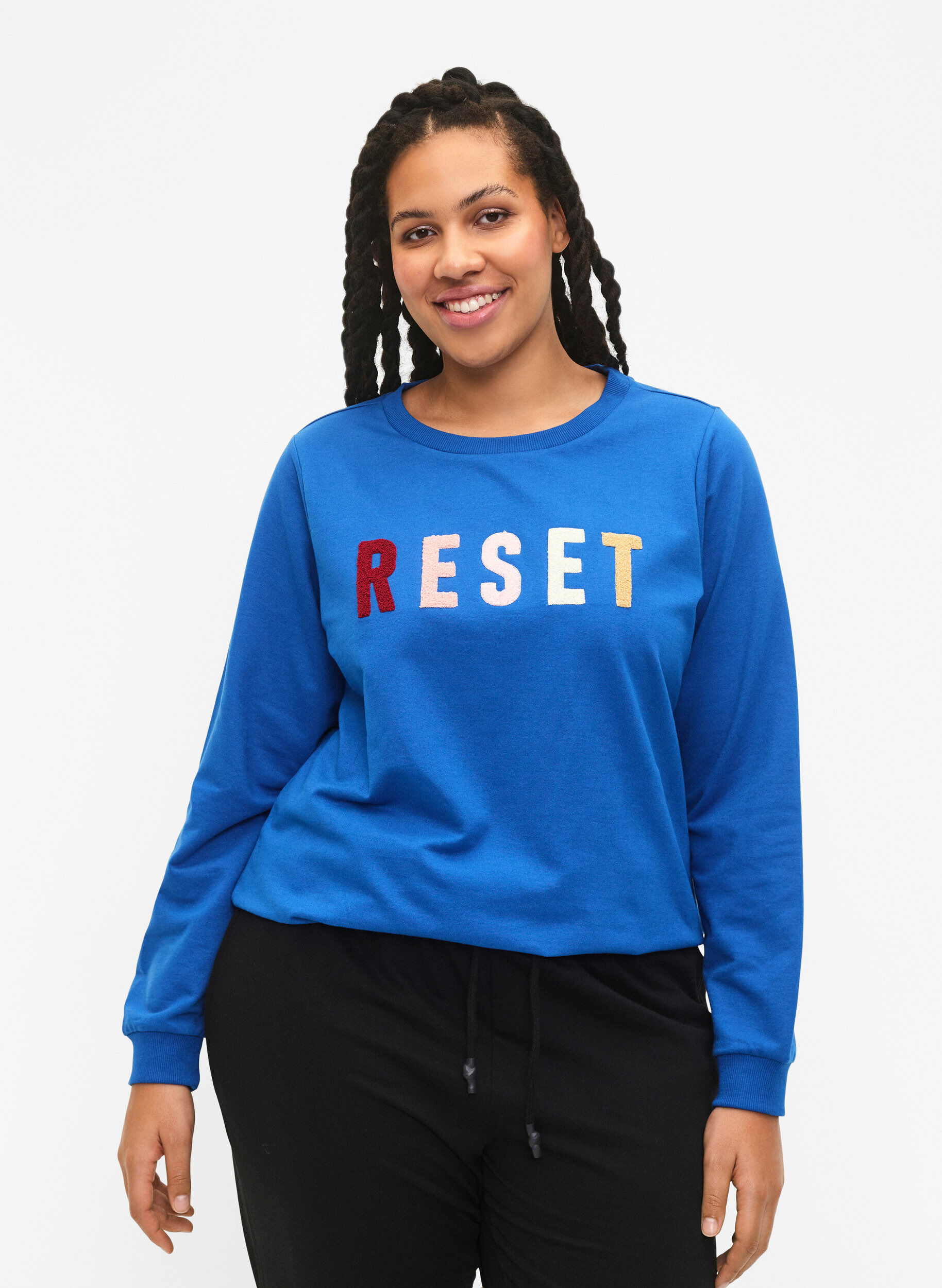 ZizziSweatshirt met tekst, Victoria b. W. Reset, Model image number 0