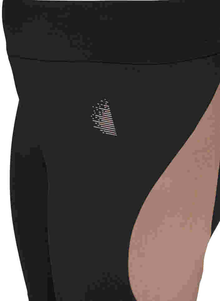 Short de sport moulant, Black w. Deep Taupe, Packshot image number 3