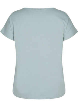 T-shirt met mix van katoen, Silver Blue, Packshot image number 1