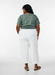 Pantalon ample en longueur 7/8, Blanc, Model image number 1