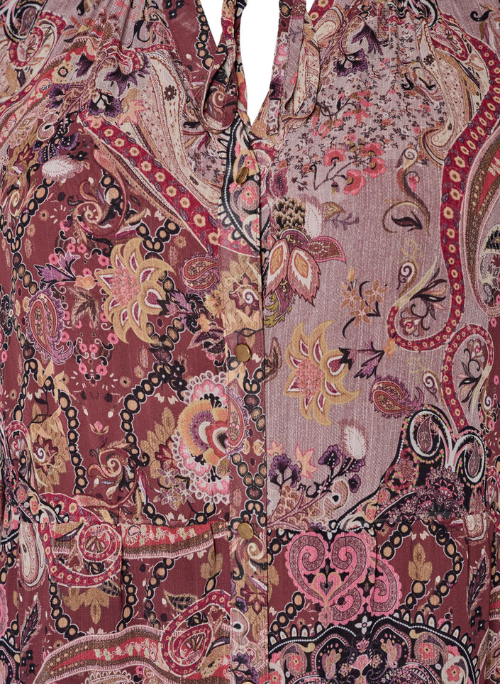 Robe midi &agrave; imprim&eacute; cachemire et taille &eacute;lastique, Violet, Packshot image number 2