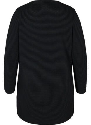 Long gilet en tricot avec poches, Black, Packshot image number 1