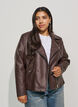 Veste biker en similicuir, Marron, Model image number 0