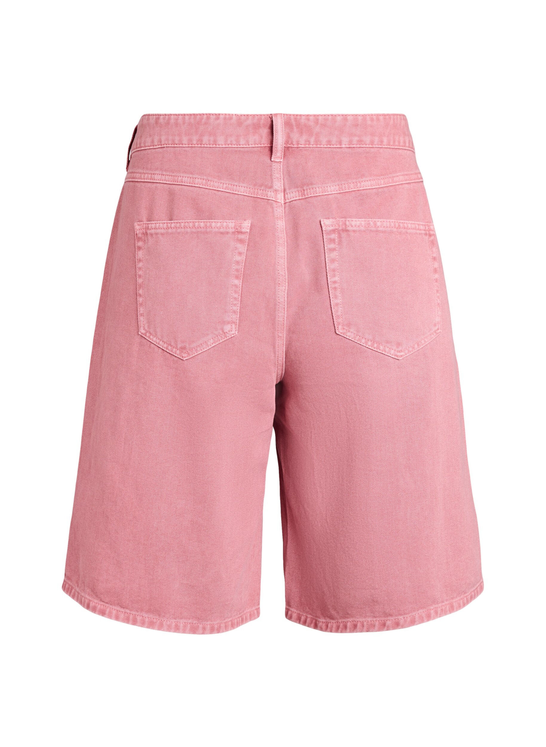 ZizziHigh-waist gekleurde denim bermudashorts, Rood, Packshot image number 1