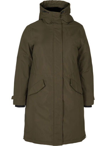 Veste d'hiver imperméable avec capuche et poches, Forest Night, Packshot image number 0