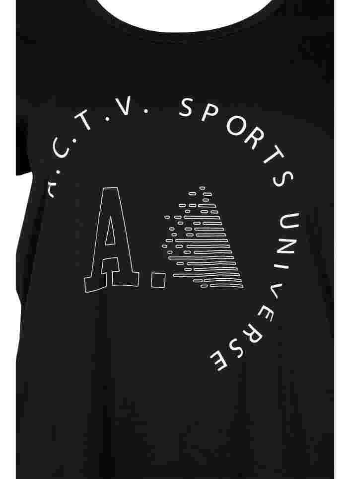 T-shirt de sport avec imprimé, Black A.C.T.V, Packshot image number 2