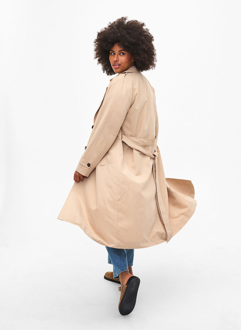Trench-coat long avec ceinture, Nomad, Model image number 1
