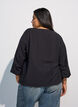 Blouse met balloneffect en chiffondetails, Zwart, Model image number 2