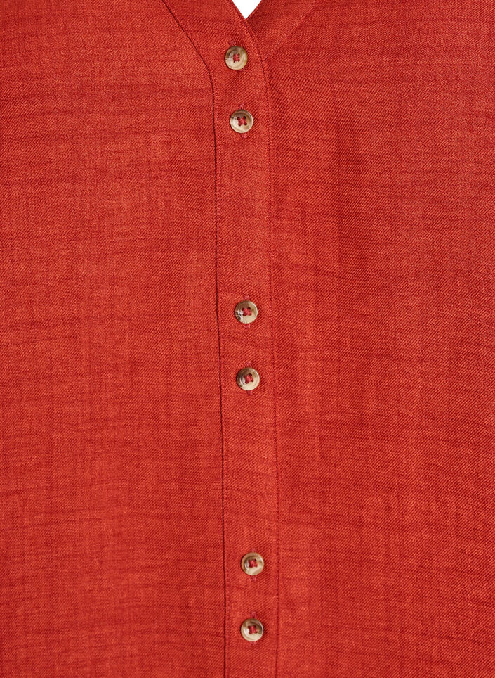Overhemd blouse met V-hals en korte mouwen, Rood, Packshot image number 2