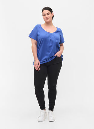 T-shirt en coton à manches courtes, Dazzling Blue, Model image number 2