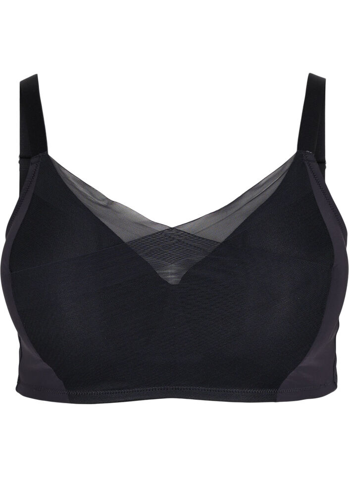 Soutien-gorge avec maille et bonnets rembourr&eacute;s, Black, Packshot image number 0