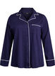 Katoenen pyjamashirt met borstzak, Blauw, Packshot image number 0