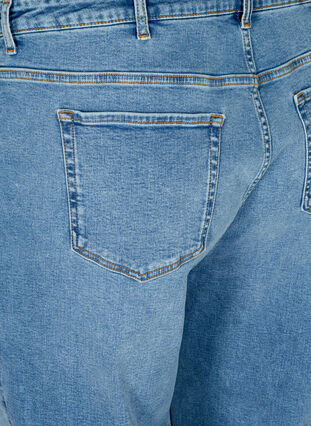 Cropped mom fit jeans met hoge taille, Light blue denim, Packshot image number 3
