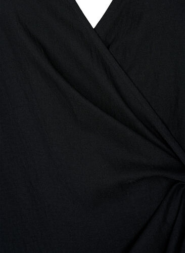Robe à manches longues en viscose au look enveloppant, Black, Packshot image number 2