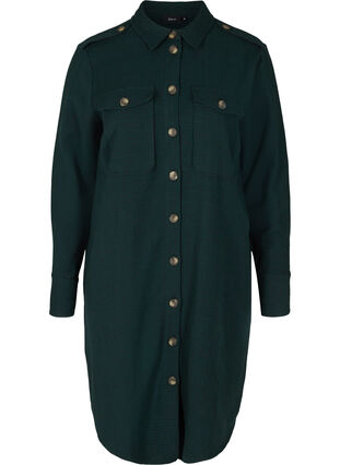 Veste chemise longue à carreaux en coton, Ponderosa Pine, Packshot image number 0