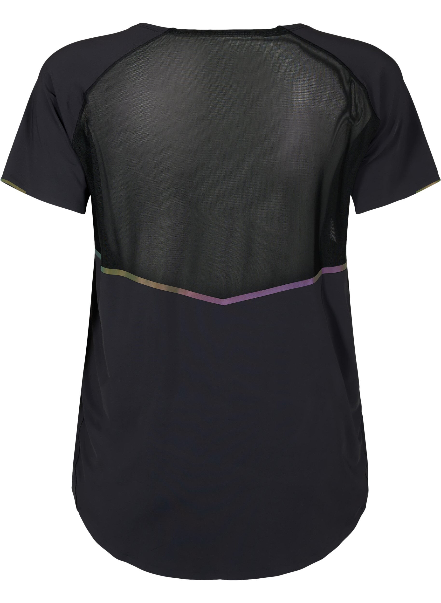 ZizziTrainings-T-shirt met mesh en reflecterende details, Black, Packshot image number 1