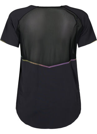 Trainings-T-shirt met mesh en reflecterende details, Black, Packshot image number 1