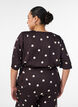 Blouse en viscose &agrave; pois avec col en V et lien &agrave; nouer, Marron, Model image number 2
