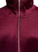 Velour cardigan met ritssluiting en hoge kraag, Donker Bordeaux, Packshot image number 2