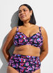 Bikinitop met beugel en patroon, Paars, Model image number 0