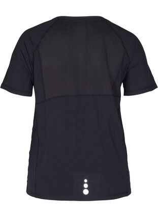 T-shirt d'entraînement de couleur unie avec détails réfléchissants, Black, Packshot image number 2