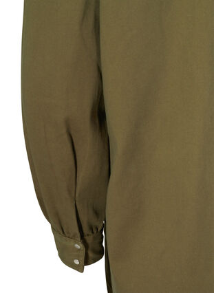 Chemise longue en coton à manches bouffantes, Ivy Green, Packshot image number 3