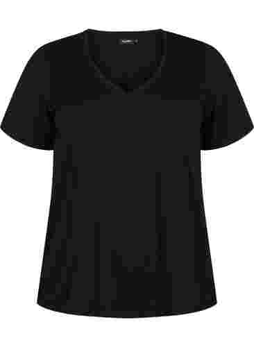 	 FLASH - 2-pack v-hals t-shirts, Black/Black, Packshot image number 2