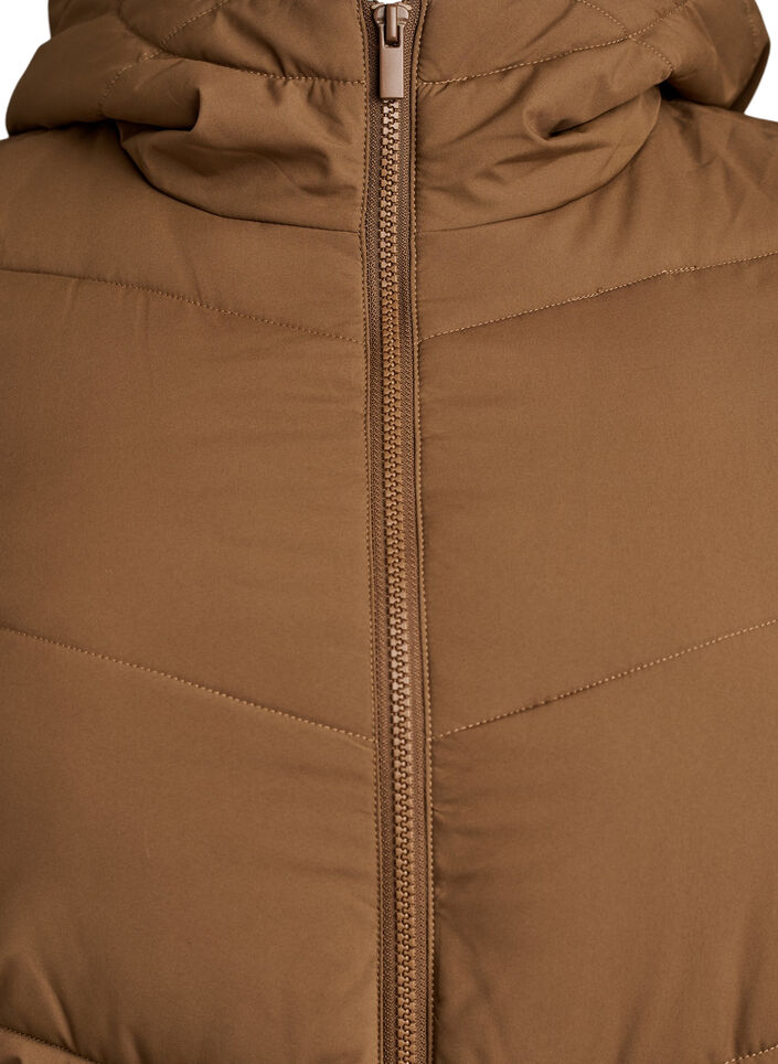Doudoune mi-longue avec capuche, Camel, Packshot image number 2