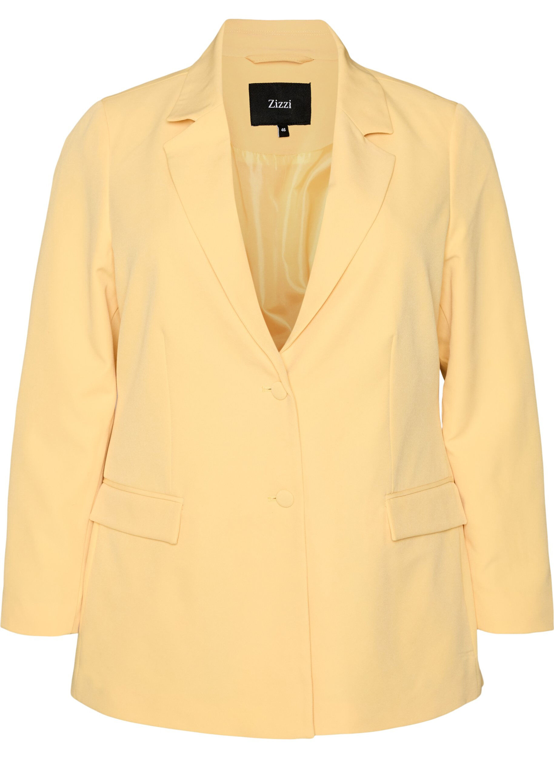 ZizziKlassieke blazer met knoopsluiting, Geel, Packshot image number 0