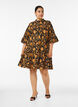 Robe florale en coton avec volants et coupe &eacute;vas&eacute;e ample, Orange, Model image number 1