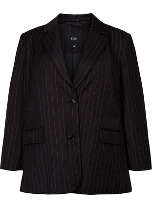 Pinstripe blazer, Black W. Pinstripe, Packshot image number 0