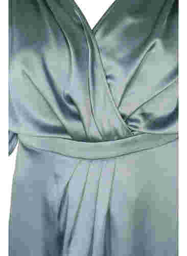 Maxi jurk met wikkel en korte mouwen, Silver Blue, Packshot image number 2