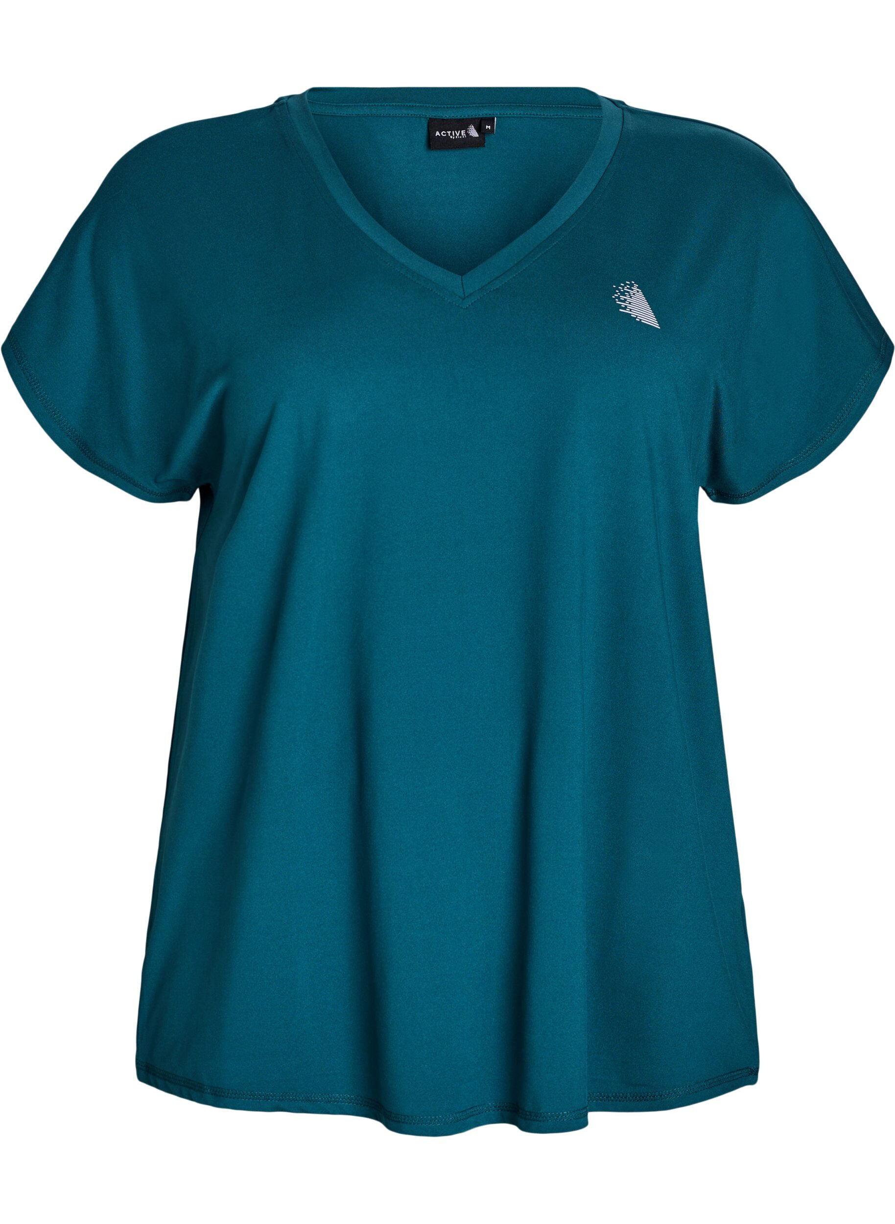 ZizziT-shirt de sport ample avec col en v, Vert fonc&eacute;, Packshot image number 0