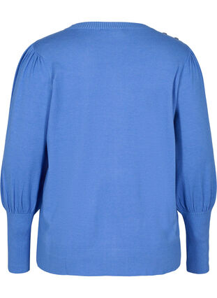 Pull en tricot à manches bouffantes, Ultramarine Mel, Packshot image number 1