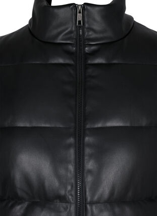 Doudoune ultra légère en simili-cuir, Black, Packshot image number 2