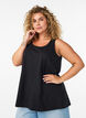 Top en coton avec forme en A, Noir, Model image number 0