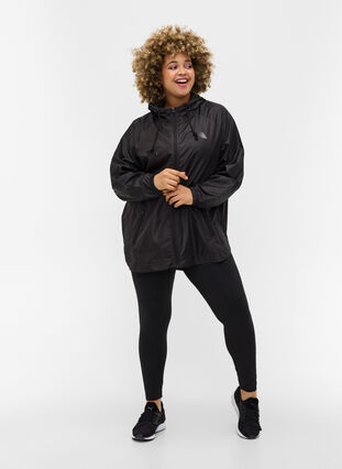 Veste de sport avec capuche et détails imprimés, Black, Model image number 3